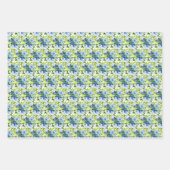Blue and Navy Flowers with Foliage Geschenkpapier Set (Vorderseite)