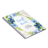 Blue and Navy Flowers with Foliage Guest Book Notizblock (Rechte Seite)