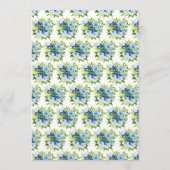 Blue and Navy Flowers with Foliage  Menükarte (Rückseite)