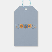 Blue and Orange Blume Gastgeschenk Hochzeit Vielen Geschenkanhänger (Rückseite)