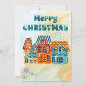 Blue and Orange Christmas Bright Holiday Party Einladung (Rückseite)