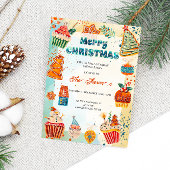 Blue and Orange Christmas Bright Holiday Party I Einladung