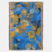  Blue and Orange Concentric Circles Throw Blanket Decke (Vorderseite Vertikal)