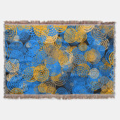  Blue and Orange Concentric Circles Throw Blanket Decke (Vorderseite)