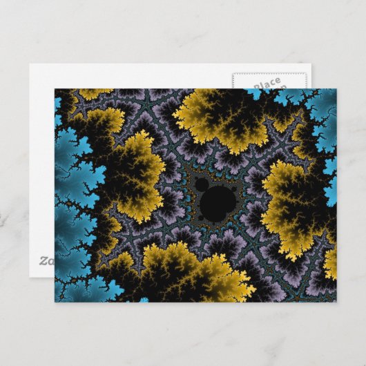 Blue and Orange Coral Postcard Postkarte (Vorne/Hinten)