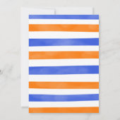 Blue and Orange Dart Gun Birthday Einladung (Rückseite)