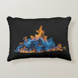  "Blue and Orange Fire Flames" Vibrant Art Design  Dekokissen