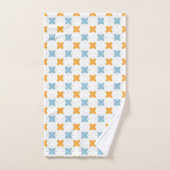 Blue and orange floral tile pattern badhandtuch set (Handtuch)