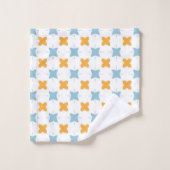Blue and orange floral tile pattern badhandtuch set (Waschlappen)