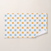 Blue and orange floral tile pattern badhandtuch set (Handtuch)