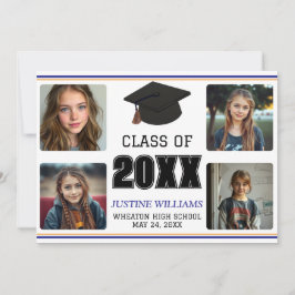 Blue and Orange Graduation Announcement Ankündigung