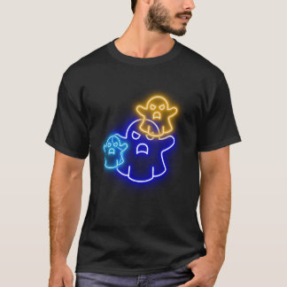 Blue and Orange Neon Ghost Trio T-Shirt