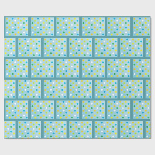 Blue and Orange Polka Dot Gift Wrap Geschenkpapier (Flach)