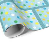 Blue and Orange Polka Dot Gift Wrap Geschenkpapier (Rolleneckpunkt)