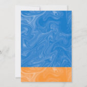 Blue and Orange Poppy Engagement Party Einladung (Rückseite)