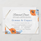 Blue and Orange Poppy Probe Dinner Einladung (Vorderseite)