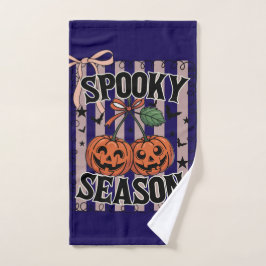 Blue and Orange Spooky Season Pumpkins Handtuch