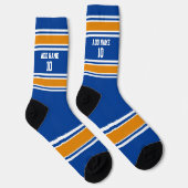 Blue and Orange Sport Jersey - Name Number Socken (Rechts)