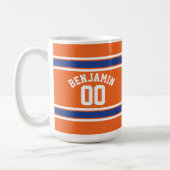 Blue and Orange Sports Jersey Individuelle Name Nu Kaffeetasse (Links)