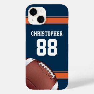 Blue and Orange Stripes Jersey Grid Iron Football Case-Mate iPhone Hülle