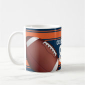 Blue and Orange Stripes Jersey Grid Iron Football Kaffeetasse (Links)