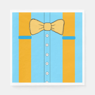 Blue and Orange Suspenders and Bow Krawatte Geburt Serviette