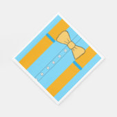 Blue and Orange Suspenders and Bow Krawatte Geburt Serviette (Ecke)