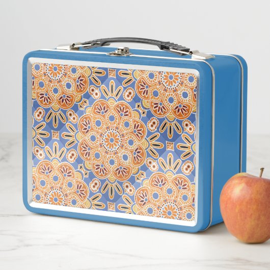 Blue and Orange tile Print Lunch Box (Beispiel)