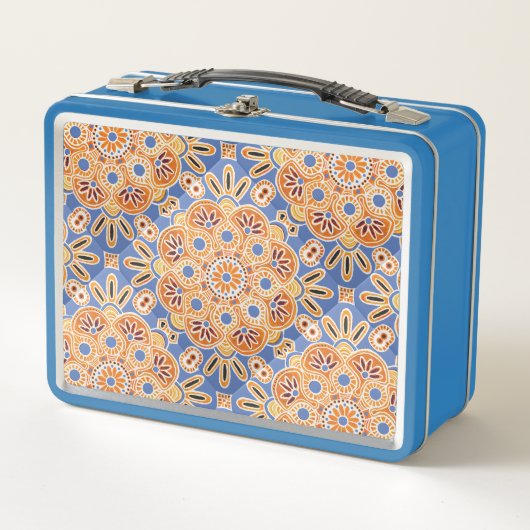 Blue and Orange tile Print Lunch Box (Vorderseite)