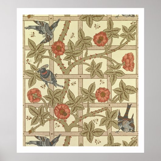 Blue and orange trellis wallpaper design, 1864 poster (Vorne)