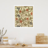 Blue and orange trellis wallpaper design, 1864 poster (Küche)