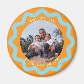 Blue and Orange Wavy Circle Photo Frame with Text Magnet (Vorne)