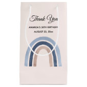 Blue and Peach Rainbow Boho Birthday Vielen Dank Kleine Geschenktüte (Vorderseite)
