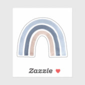 Blue and Peach Rainbow Boho Design Aufkleber (Blatt)