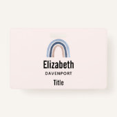 Blue and Peach Rainbow Boho Design Ausweis (Vorderseite)