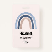 Blue and Peach Rainbow Boho Design Ausweis (Rückseite)