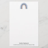 Blue and Peach Rainbow Boho Design Briefpapier (Vorderseite)