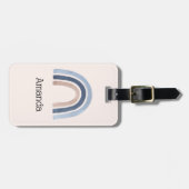 Blue and Peach Rainbow Boho Design Gepäckanhänger (Vorderseite horizontal)