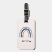 Blue and Peach Rainbow Boho Design Gepäckanhänger (Vorderseite vertikal)