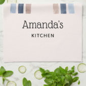 Blue and Peach Rainbow Boho Design Geschirrtuch (Gefaltet)