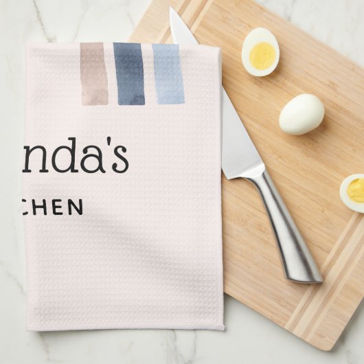 Blue and Peach Rainbow Boho Design Geschirrtuch (Viertel Falte)