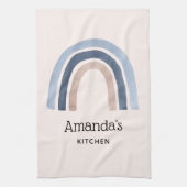 Blue and Peach Rainbow Boho Design Geschirrtuch (Vertikal)