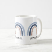 Blue and Peach Rainbow Boho Design Kaffeetasse (VorderseiteRechts)
