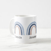 Blue and Peach Rainbow Boho Design Kaffeetasse (Vorderseite Links)