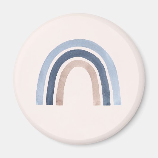 Blue and Peach Rainbow Boho Design Magnet (Vorne)