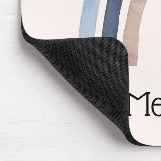 Blue and Peach Rainbow Boho Design Mousepad (Ecke)