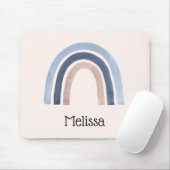 Blue and Peach Rainbow Boho Design Mousepad (Mit Mouse)
