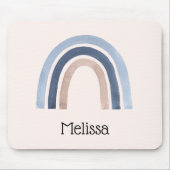 Blue and Peach Rainbow Boho Design Mousepad (Vorne)