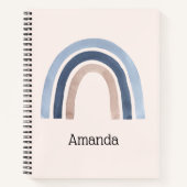 Blue and Peach Rainbow Boho Design Notizblock (Vorderseite)