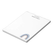 Blue and Peach Rainbow Boho Design Notizblock (Rotiert)